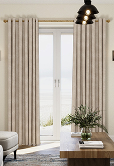 Chenille (Blackout) Eyelet, Cream - Ready Made Curtains